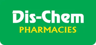 Dis-Chem Pharmacies logo on a green background