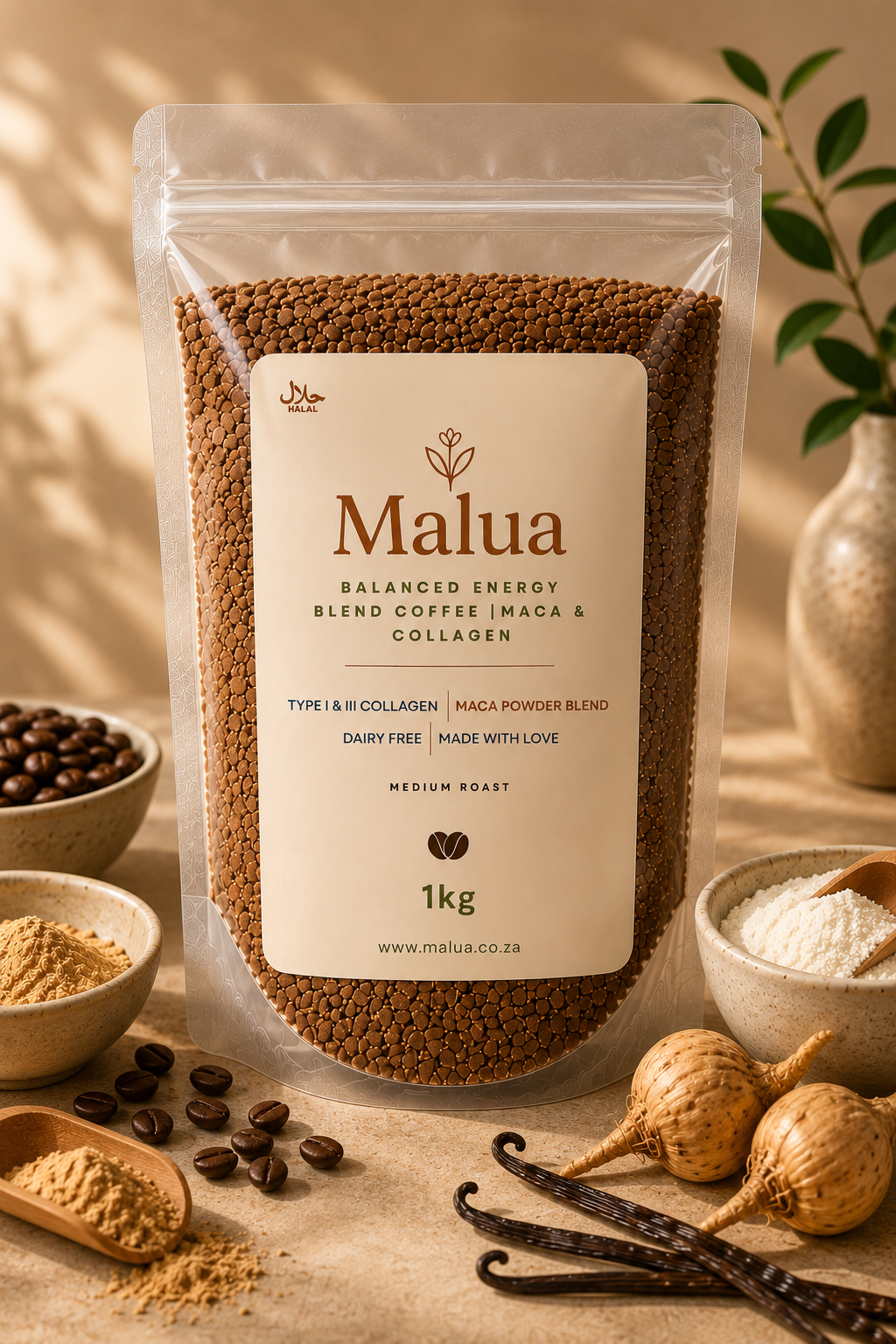 Malua Energy Blend Coffee with Maca and Collagen - Medium Roast