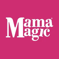 Mama Magic logo on a pink background