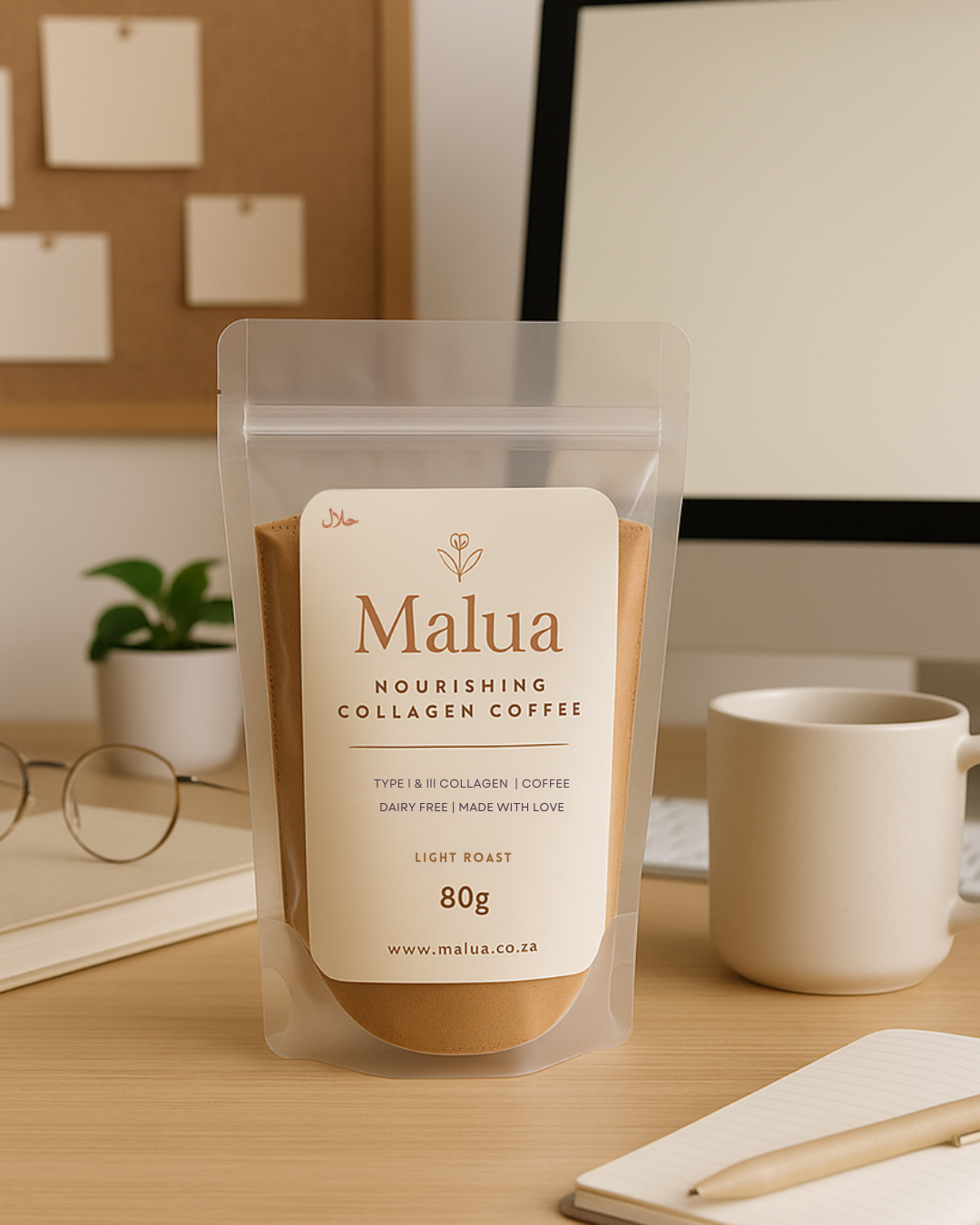 Malua Collagen Coffee – Light Roast with (Type I & III Collagen)
